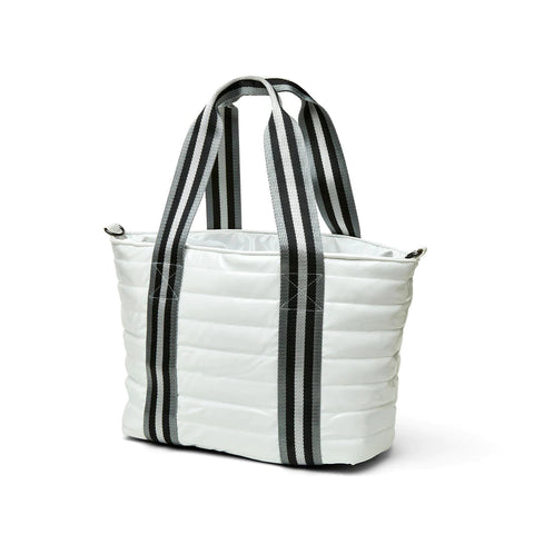 Jr. Wingman | White Patent - Medium Tote-Accessories > Handbags > Totes-Pink Dot Styles