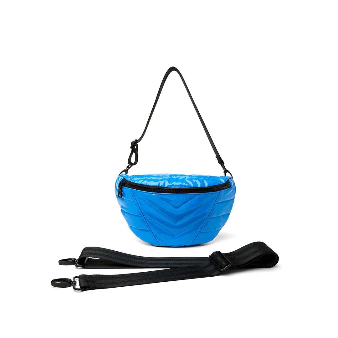 Think Royln Blue Quilted Puffer Sling Belt Bag Little Runaway