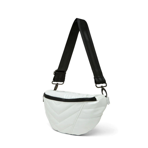 Think Royln White Quilted Puffer Sling Belt Bag Little Runaway Pink Dot Styles