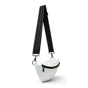 Think Royln-Little Runaway - White Patent | Quilted Puffer Belt & Crossbody Bag-Pink Dot Styles