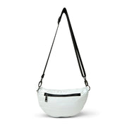 Think Royln-Little Runaway - White Patent | Quilted Puffer Belt & Crossbody Bag-Pink Dot Styles