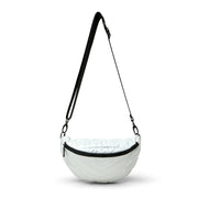 Think Royln-Little Runaway - White Patent | Quilted Puffer Belt & Crossbody Bag-Pink Dot Styles