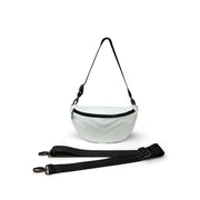 Think Royln-Little Runaway - White Patent | Quilted Puffer Belt & Crossbody Bag-Pink Dot Styles