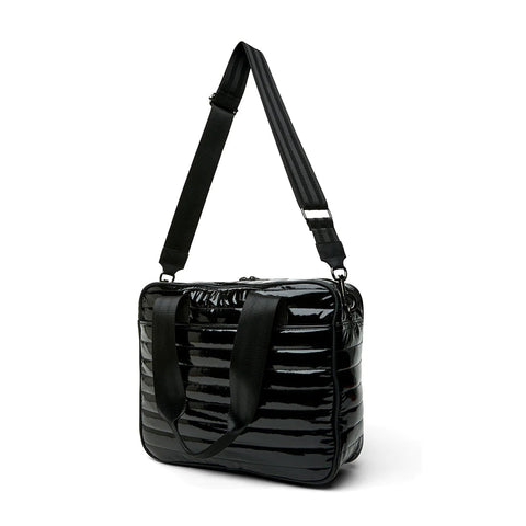 Think Royln-Sporty Spice | Black Patent Pickleball Bag-Pink Dot Styles