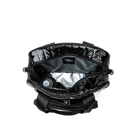 Think Royln-Sporty Spice | Black Patent Pickleball Bag-Pink Dot Styles