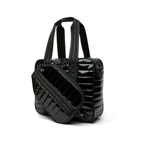Think Royln-Sporty Spice | Black Patent Pickleball Bag-Pink Dot Styles