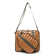 Think Royln-Sporty Spice | Dark Nude Patent Pickleball Bag-Pink Dot Styles