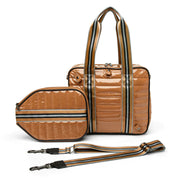 Think Royln-Sporty Spice | Dark Nude Patent Pickleball Bag-Pink Dot Styles