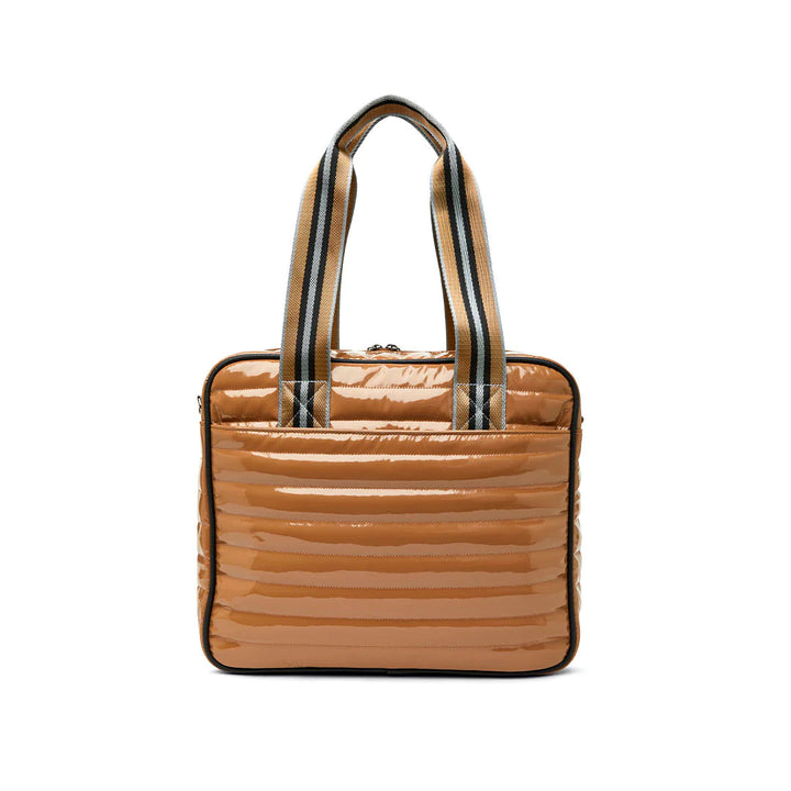 Think Royln-Sporty Spice | Dark Nude Patent Pickleball Bag-Pink Dot Styles