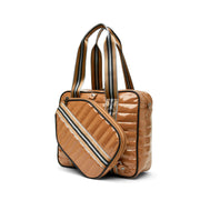 Think Royln-Sporty Spice | Dark Nude Patent Pickleball Bag-Pink Dot Styles