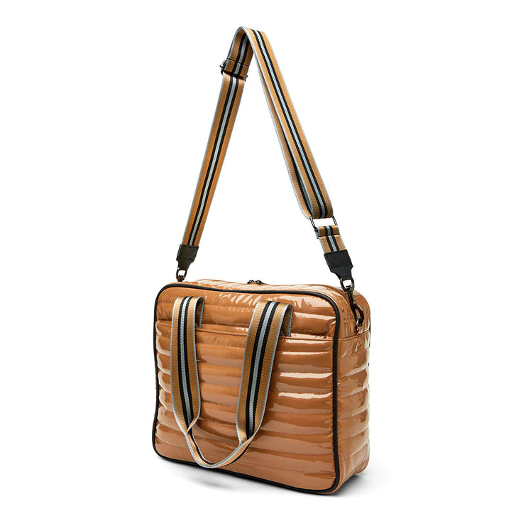 Think Royln-Sporty Spice | Dark Nude Patent Pickleball Bag-Pink Dot Styles