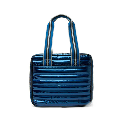 Think Royln-Sporty Spice | Glossy Navy Patent Pickleball Bag-Pink Dot Styles