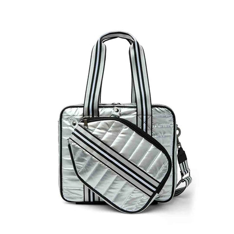 Think Royln-Sporty Spice | Pearl Silver Pickleball Bag-Pink Dot Styles