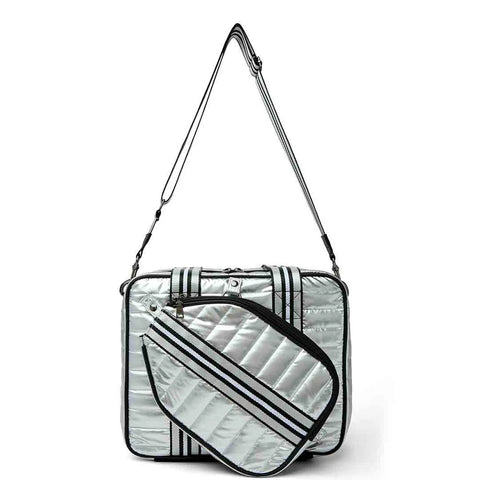 Think Royln-Sporty Spice | Pearl Silver Pickleball Bag-Pink Dot Styles