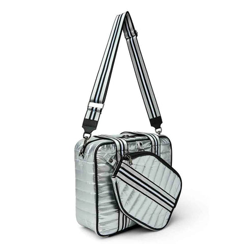 Think Royln-Sporty Spice | Pearl Silver Pickleball Bag-Pink Dot Styles
