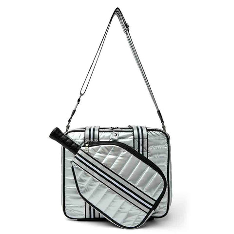 Think Royln-Sporty Spice | Pearl Silver Pickleball Bag-Pink Dot Styles