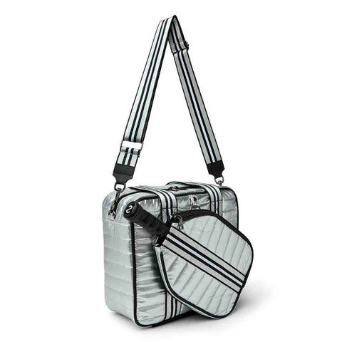 Think Royln-Sporty Spice | Pearl Silver Pickleball Bag-Pink Dot Styles