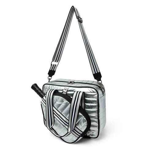 Think Royln-Sporty Spice | Pearl Silver Pickleball Bag-Pink Dot Styles