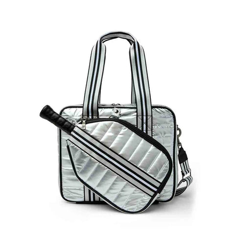 Think Royln-Sporty Spice | Pearl Silver Pickleball Bag-Pink Dot Styles
