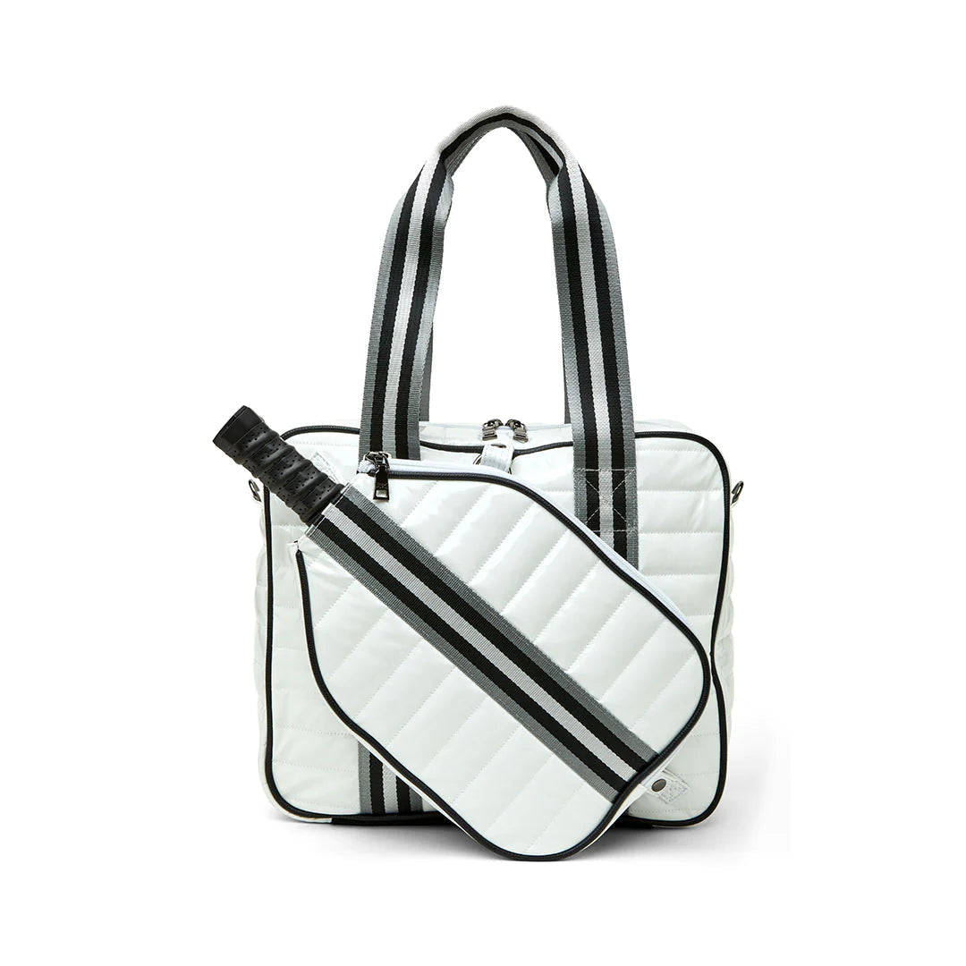 Sporty Spice Pickle Bag by Think Royln White Patent