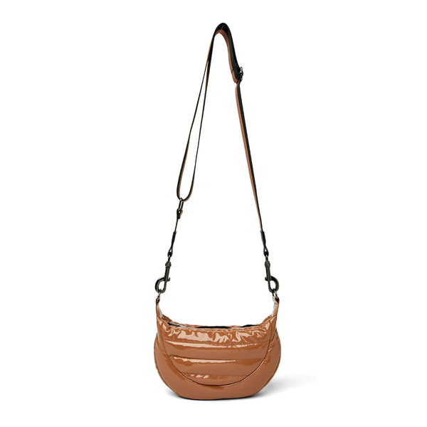 Think Royln Downtown Crossbody in Dark Nude Patent - Estilo Boutique