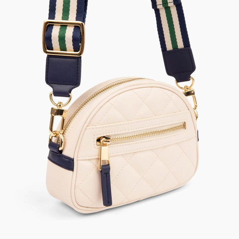 Trelle-Companion Ivory I Quilted Vegan Leather Crossbody-Pink Dot Styles
