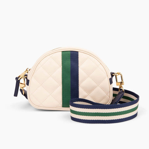 Trelle-Companion Ivory I Quilted Vegan Leather Crossbody-Pink Dot Styles