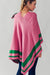 Pink & Green Ruana Cape-Apparel > Womens > Outerwear > Jackets-Pink Dot Styles
