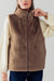 Taupe Faux Fur Vest-Apparel > Womens > Outerwear > Jackets-Pink Dot Styles