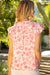Pleated Sleeve V Neck Print Top-Apparel > Womens > Tops > Shirts-Pink Dot Styles
