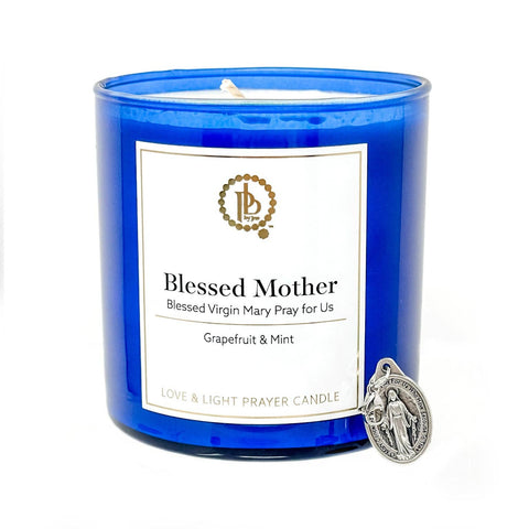 PowerBeads by jen-Love & Light Prayer Candle- Blessed Mother-Pink Dot Styles
