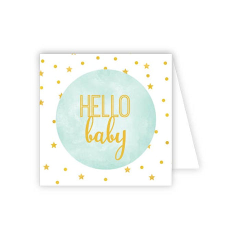 RosanneBeck Collections-Hello Baby Blue Enclosure Card-Pink Dot Styles
