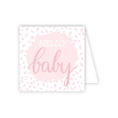 RosanneBeck Collections-Hello Baby Pink Confetti Enclosure Card-Pink Dot Styles