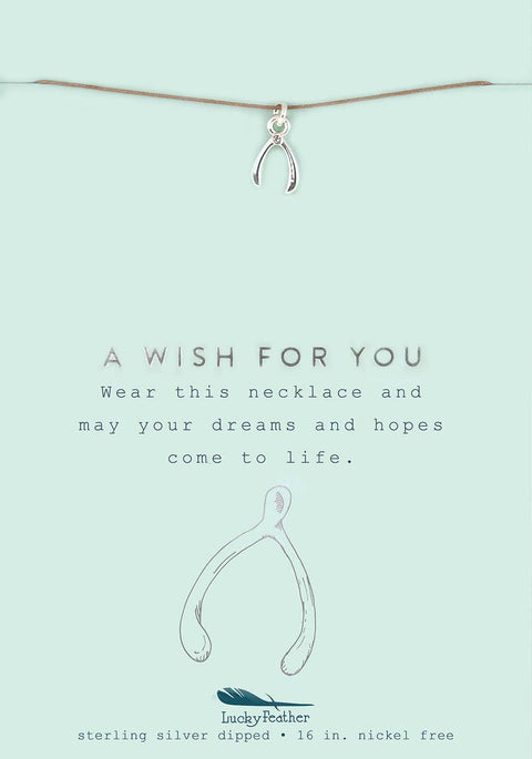 Lucky Feather-New Moon Silver Necklace - WISHBONE-Pink Dot Styles