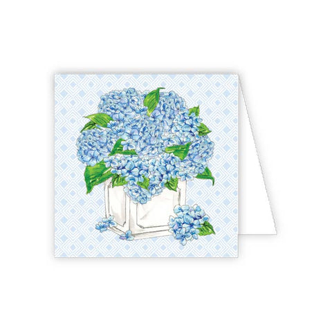 RosanneBeck Collections-Blue Hydrangea Planter Enclosure Card-Pink Dot Styles