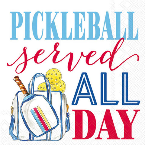 Boston International-Paper Cocktail Napkins Pack of 20 Pickleball Rosanne Beck-Pink Dot Styles