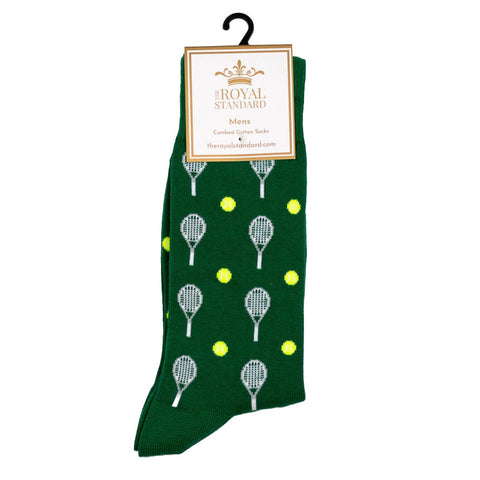 The Royal Standard-Men's Tennis Socks Green/White   One Size-Pink Dot Styles