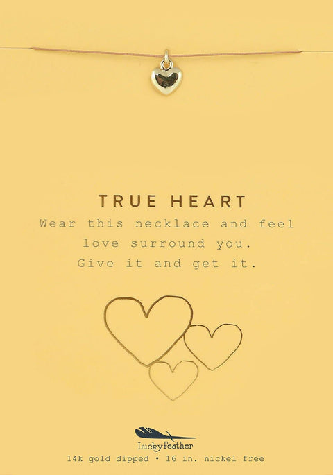Lucky Feather-New Moon Gold Necklace - TRUE HEART-Pink Dot Styles