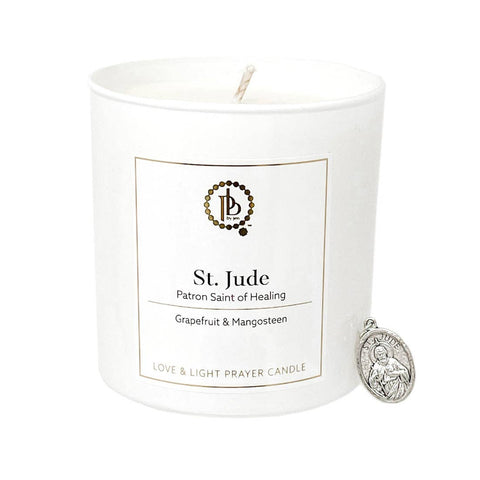 PowerBeads by jen-Love & Light Prayer Candle- St. Jude-Pink Dot Styles